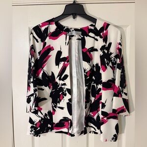 Kasper Black and Pink Floral Jacket
